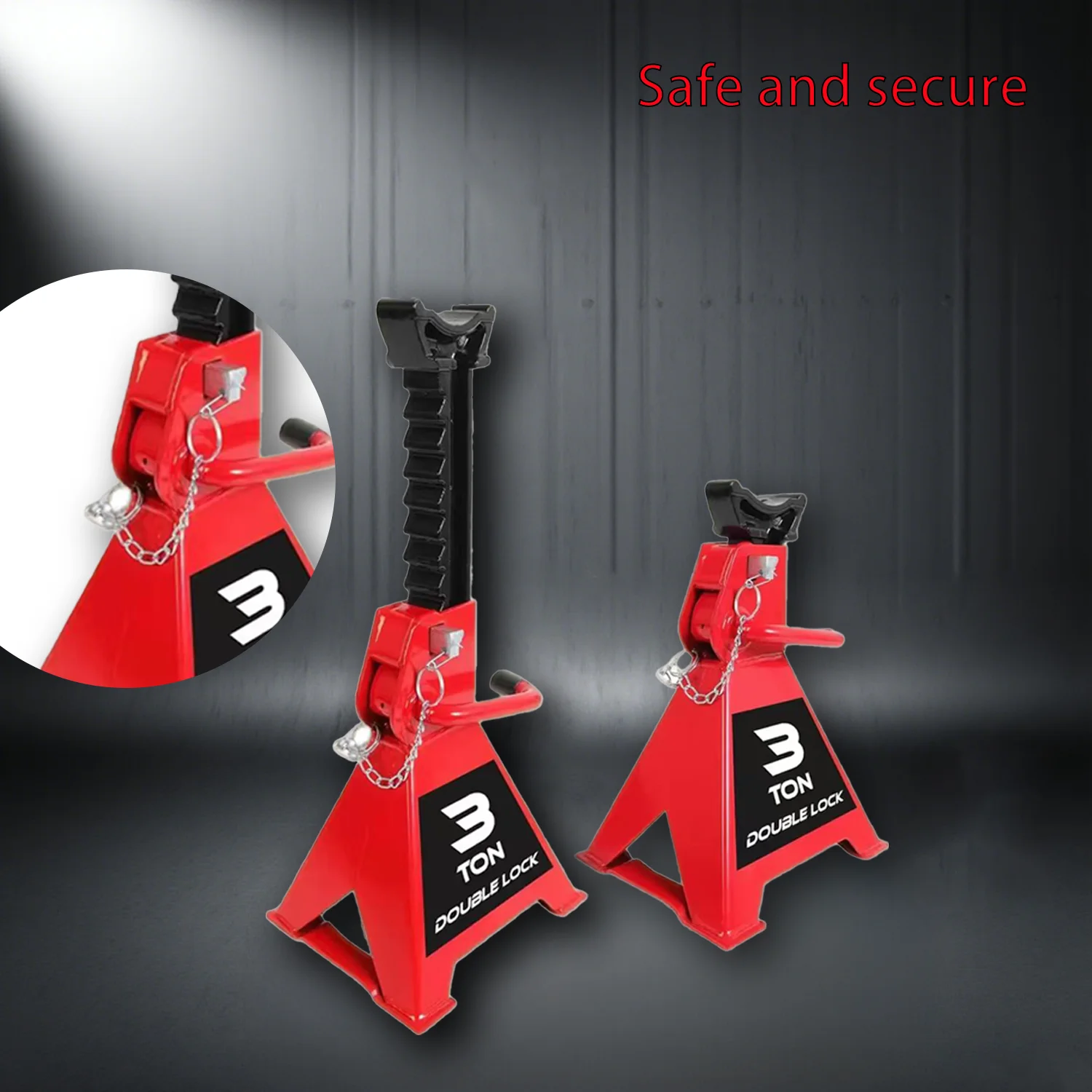 

Подставки для автомобильного домкрата 3 тонны с двойной фиксацией и большим основанием для подъема внедорожников, сверхпрочная сталь, грузоподъемность 6600 фунтов, 1 пара