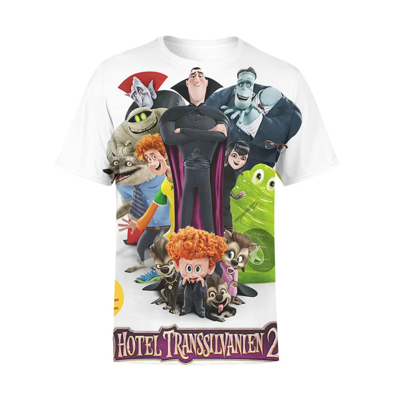 Summer 2024 New Foreign Trade Men's Sports Short Sleeve Animation Elf Hotel 3D Digital Printed Children's T-shirt