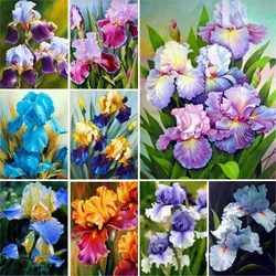 New Arrival 5d Diamond Painting Blue Purple Iris Diamond Art Flowers Embroidery Diamond Mosaic Full Cross Stitch Kits Home Decor