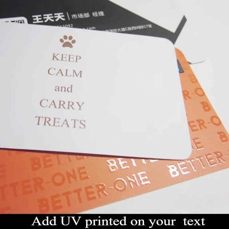 100/200/500pcs Free Customized Paper Business Card HD Colorful Printted Personalized Add UV Printing 300g Art Paper