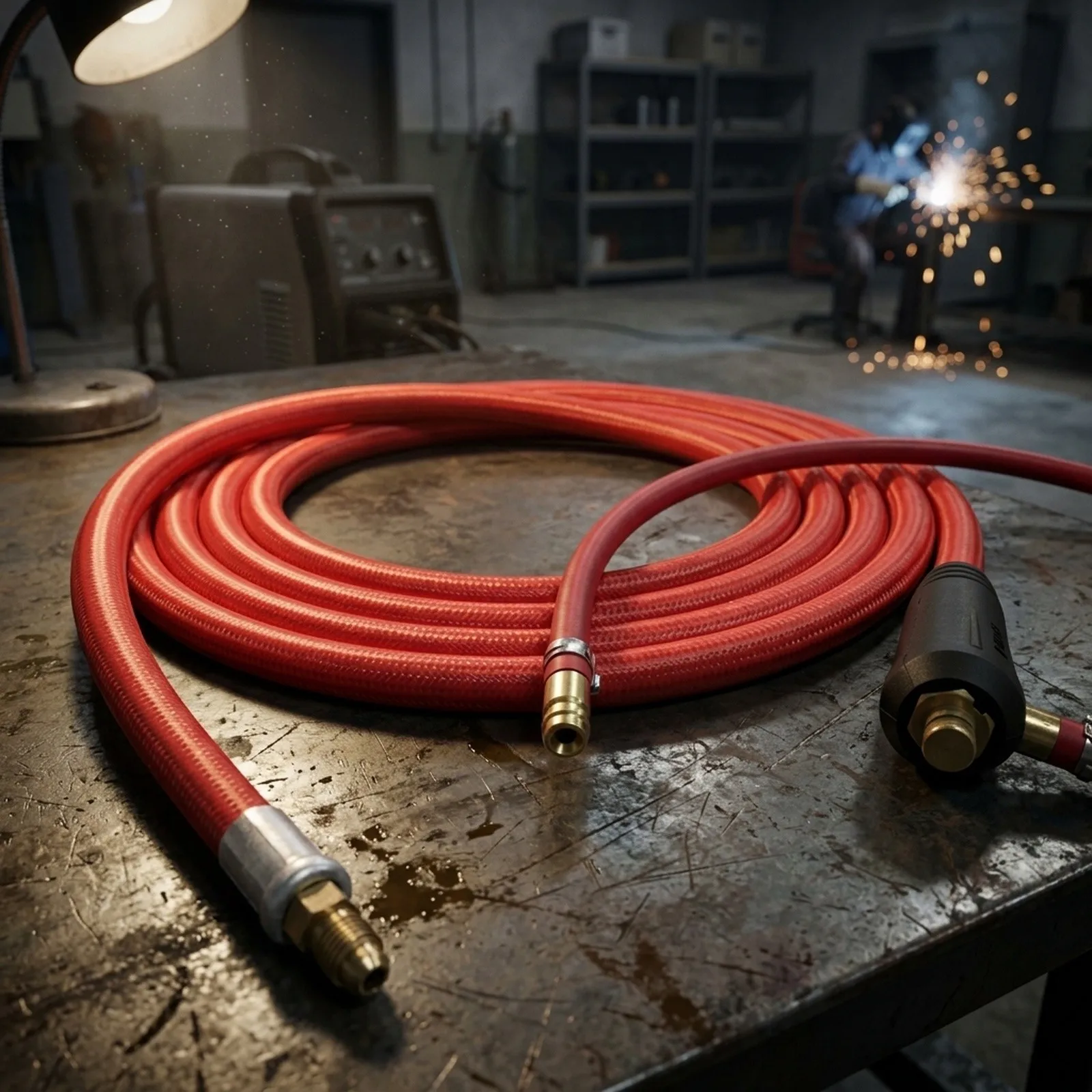 For Tig Welding Cable Hose For Air Cooled Soft Flexible 8mm Quick Connector For WP9 WP17 For Torch For Argon Gas Line 300cm