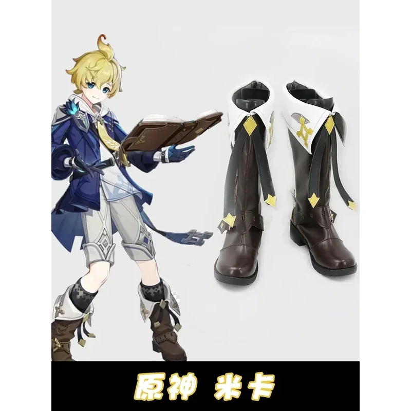 

Game Anime Genshin Impact Mika Cosplay Shoes Boots Halloween Costume Accessories Props