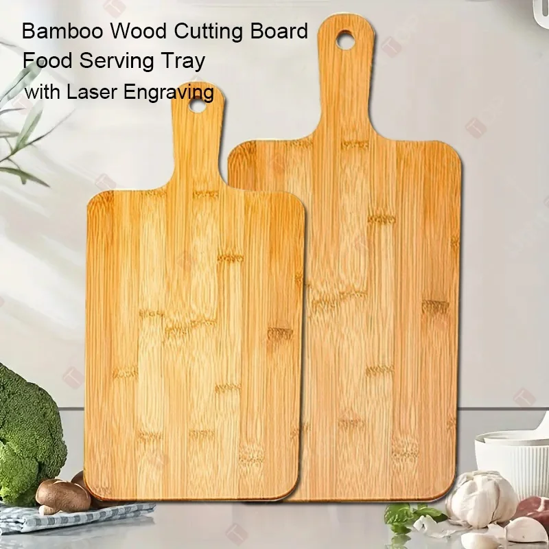 

WXCOO 1pcs Cutting Board with Handle Kitchen Engraving Blanks Serving Board for Meat Cheese Bread Fruit Wood Chopping Board