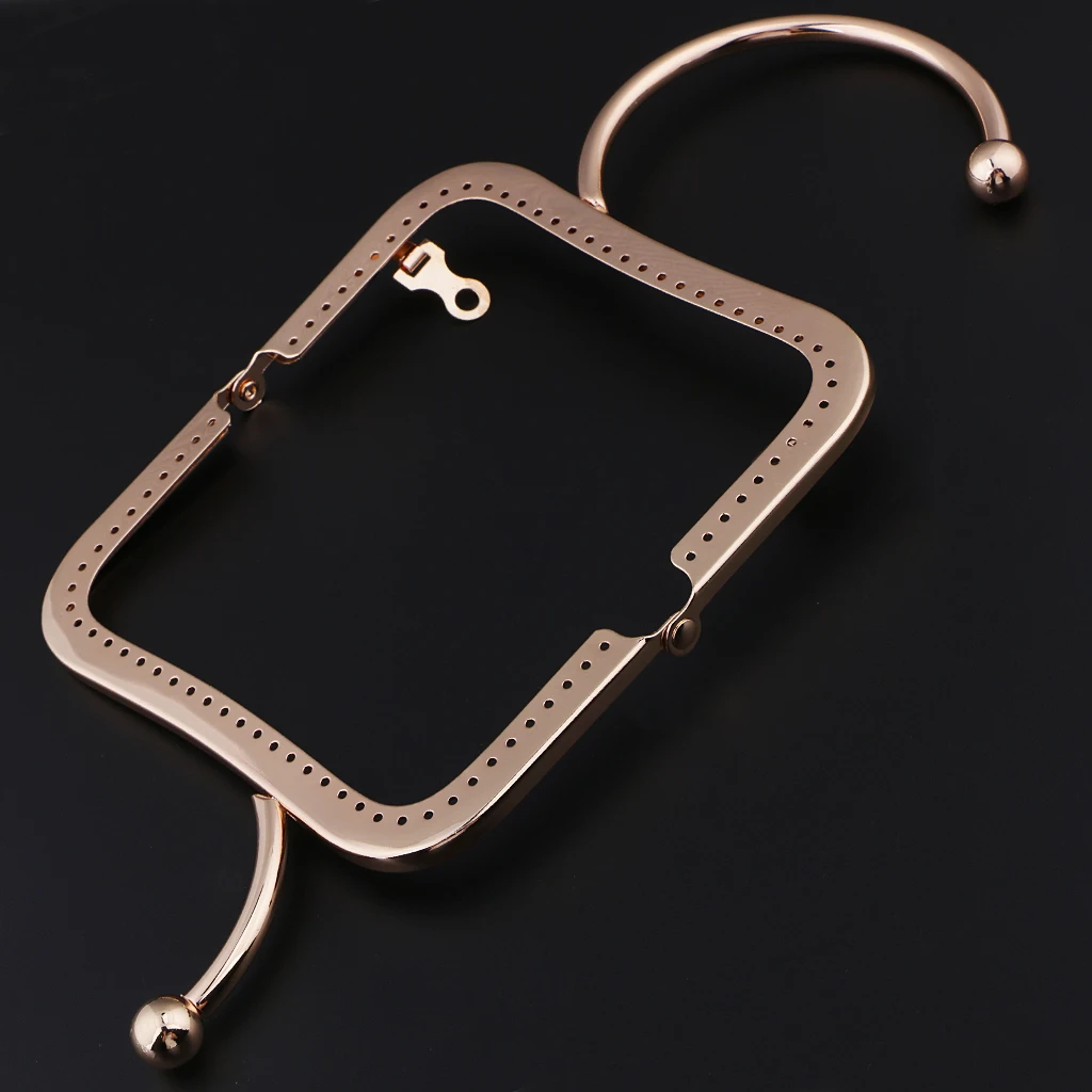 Metal Purse Frame Kiss Clasp Lock Handle Women Handbag Making - Black