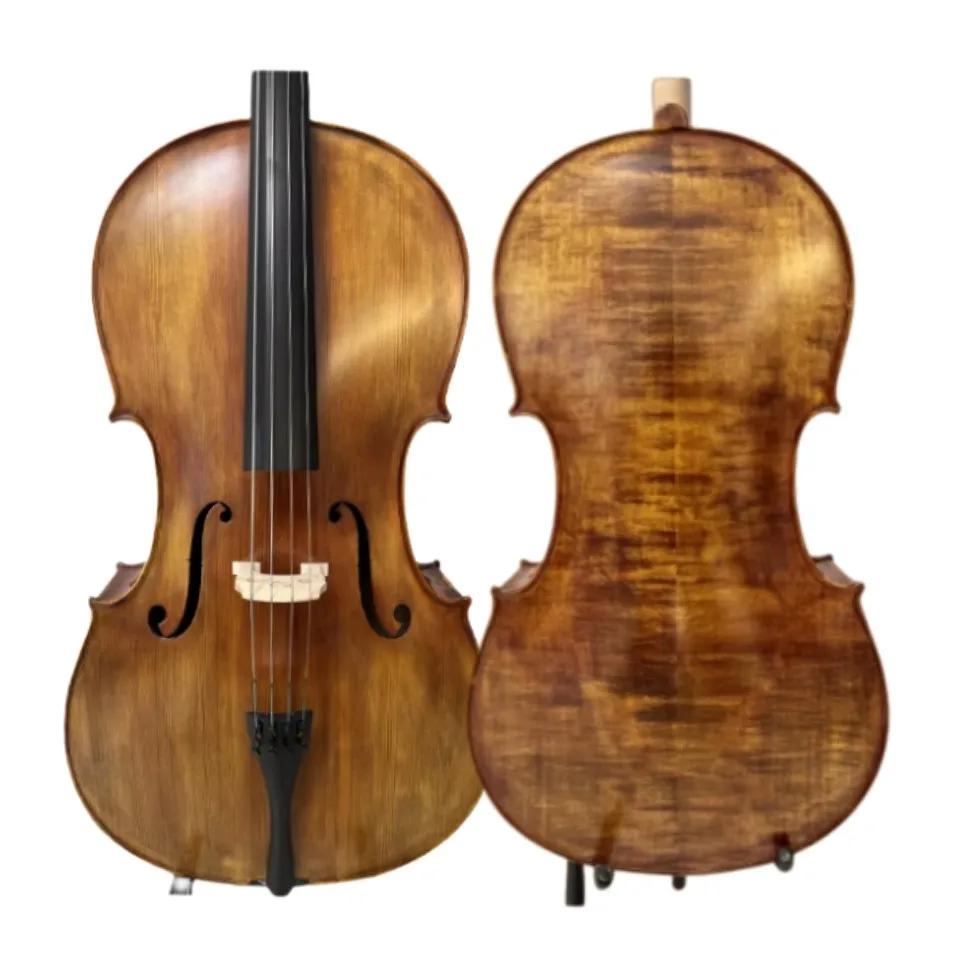 100% Hand Made Cello 4/4 Copy Stradivari style Old spruce , Beautiful with Bag, Bow#15814