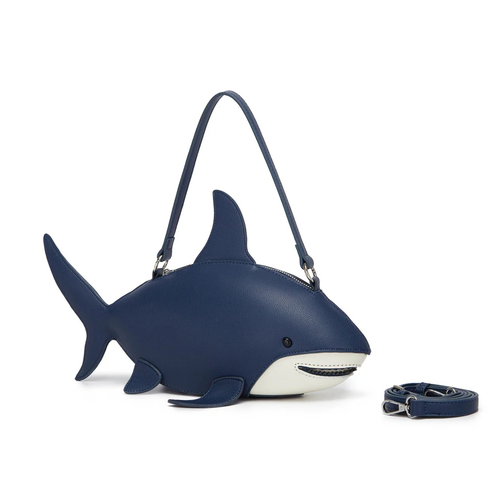 Harajuku Shark Shaped Women's Bag 3D Marine Animals Shoulder Bag Funny Purses for Girls Creative Party Bags for Women Handbags