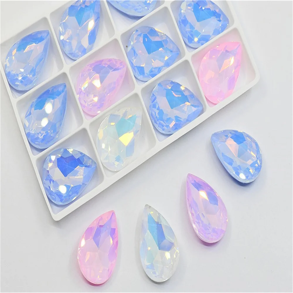Jelly mocha rhinestones teardrop crystal stones to make crafts jewels Decoration Diamonds for needlework 20x30mm 10x14mm
