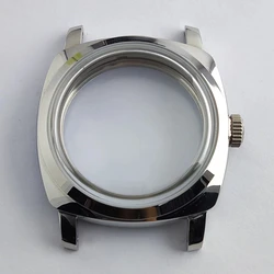 45mm Case Seagull ST3600 Case ETA6497 Movement Silver Stainless Steel Case Men manual Mechanical Watch Watch Replacement Parts