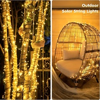 10m Solar Fairy Lights Outdoor Waterproof Solar Bush Christmas Lights Warm White String Light for Gazebo Bush Tree Garden Decor