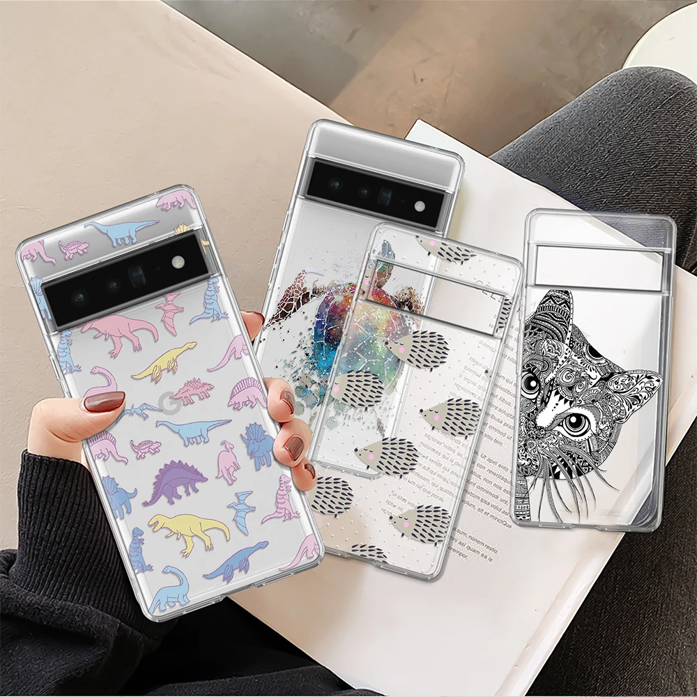 

Animal Dinosaur Case for Google Pixel 7Pro 7 6a 6 6Pro 5 5a 5G 4XL 4 2 3XL 2XL 3 3a 3aXL 4a Transparent Soft Protection Shell