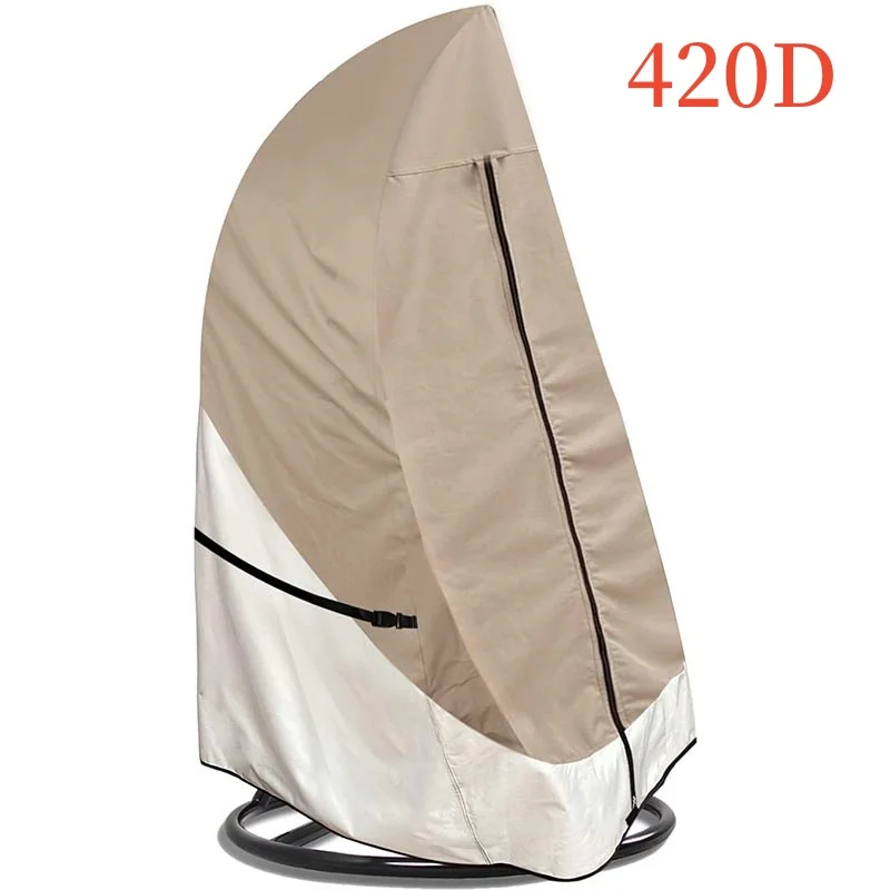 420D Oxford Cloth Furniture Rocking Chair Cover,Swing Chair Waterproof Cover,Outdoor Eggshell Splicing Zipper Dust Chair Cover,