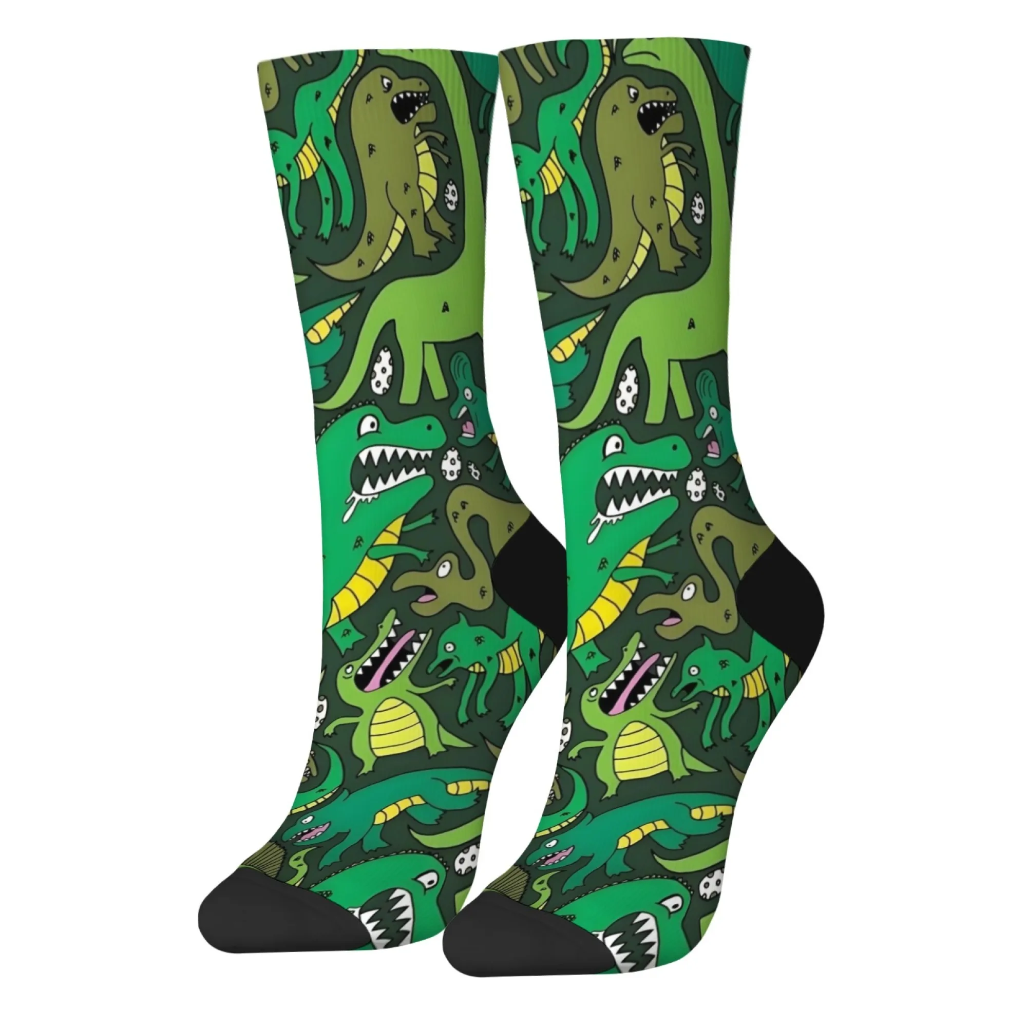 

Dinosaur Cartoon Abstract Art Socks Happy Funny Crew Socks Skin-friendly Breathable Casual Socks Unisex Crazy Party Novelty Gift