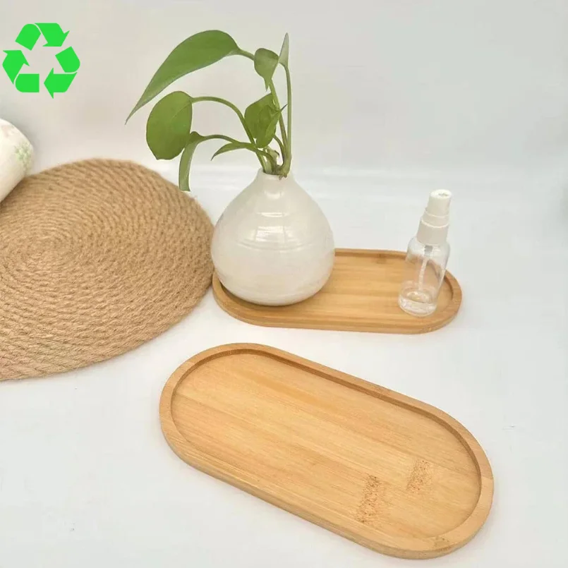 Multi Bamboo Tray Wood Saucer Flower Pot Tray Cup Pad Coaster Plate for Kitchen Decorative Plate Creative Coaster Coffee Cup Mat