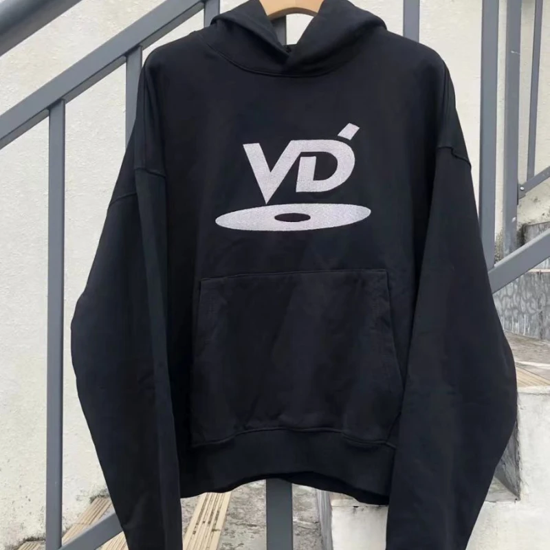 

Solid Color Fashion VUJADE Letter Printed Casual Hoodies Men Women VD High Quality Loose Hip Hop Pure Cotton Pullover Hoody