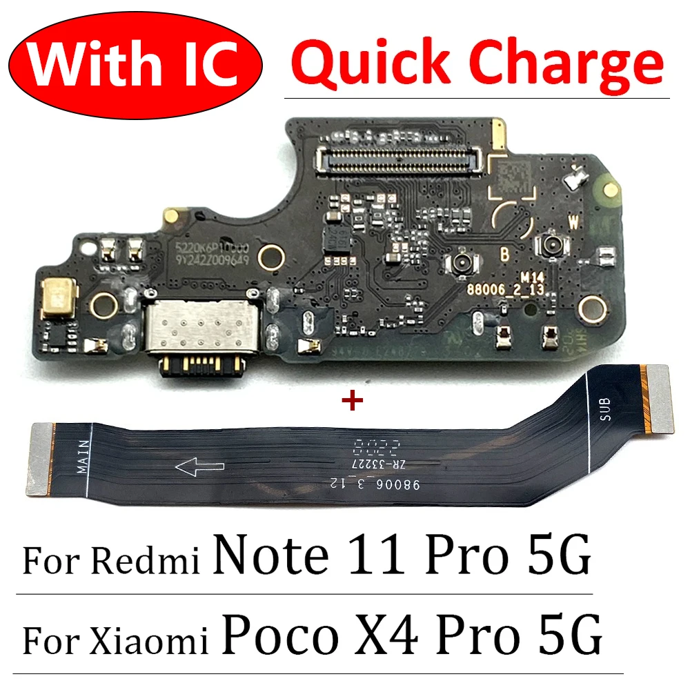 

Новинка для Xiaomi Poco X4 Pro 5G / Redmi Note 11 Pro 5G Dock Connector Micro USB зарядное устройство Порт гибкий кабель