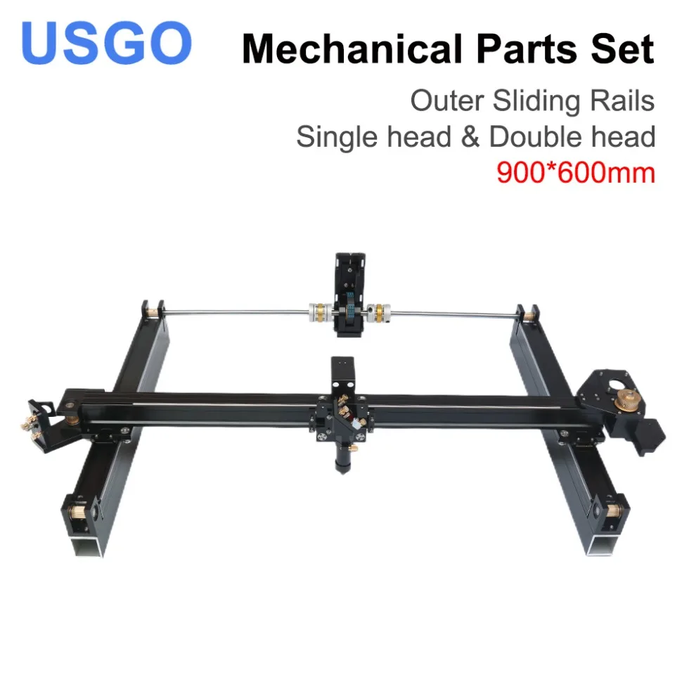 USGO Mechanical Parts Set 900mm*600mm Single Double Head Laser Kits External Slide DIY CO2 Laser 9060 CO2 Laser Machine