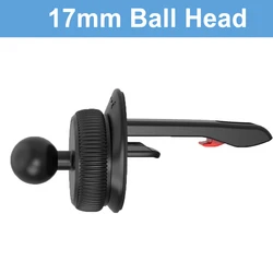 자동차 전화 홀더에 대 한 17mm 볼 헤드 자료 범용 자동차 공기 환기 휴대 전화 스탠드 GPS 브래킷 자동차 공기 콘센트 클립 액세서리