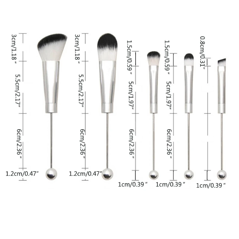 10 Pieces Jewelry Beaded DIY Eyeshadow Brush Set Beauty Tools Professional Cosmetics Makeup Brushes Drop shipping