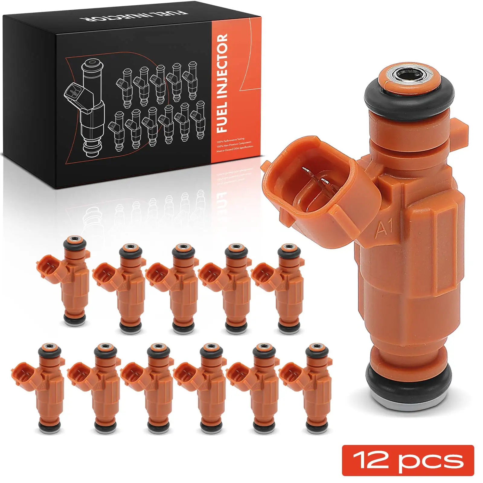 Frankberg 12x Injector Injector nozzle voor VW Touareg 7L Phaeton Audi A8 4E 6.0L 0280156221 62720FJ855 07 C906031C