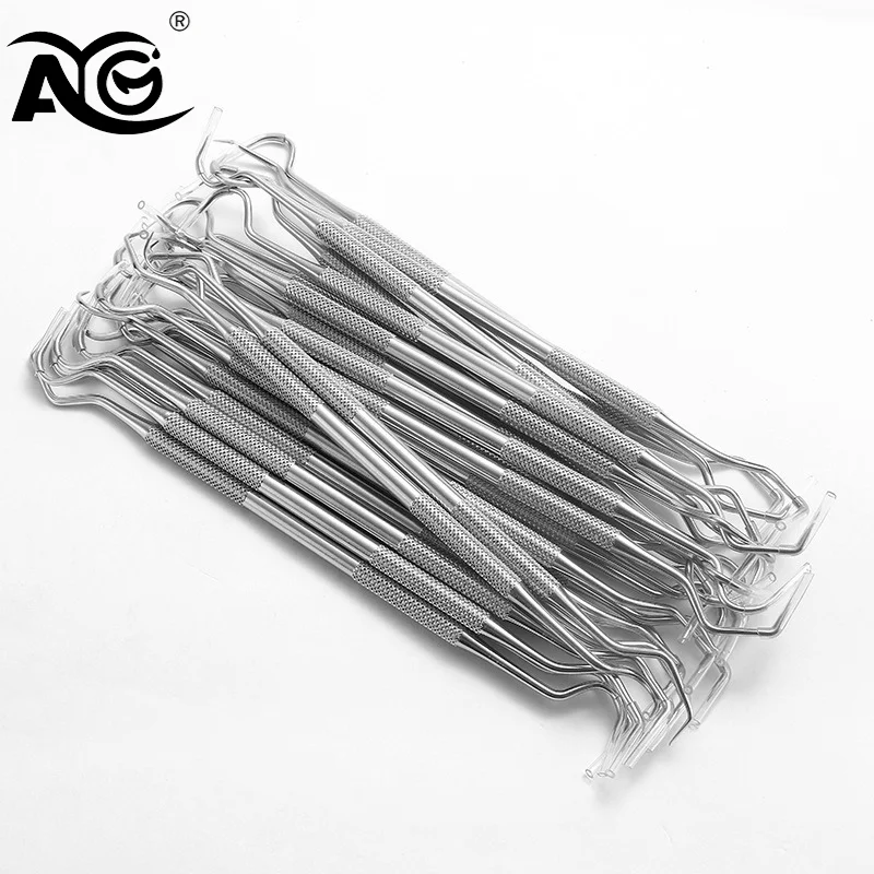 1PCS AG Double Hook Tooth Dental Explorer Probe Dentist Tool Stainless Steel Dental Tool Teeth Clean Hygiene Explorer Probe hook