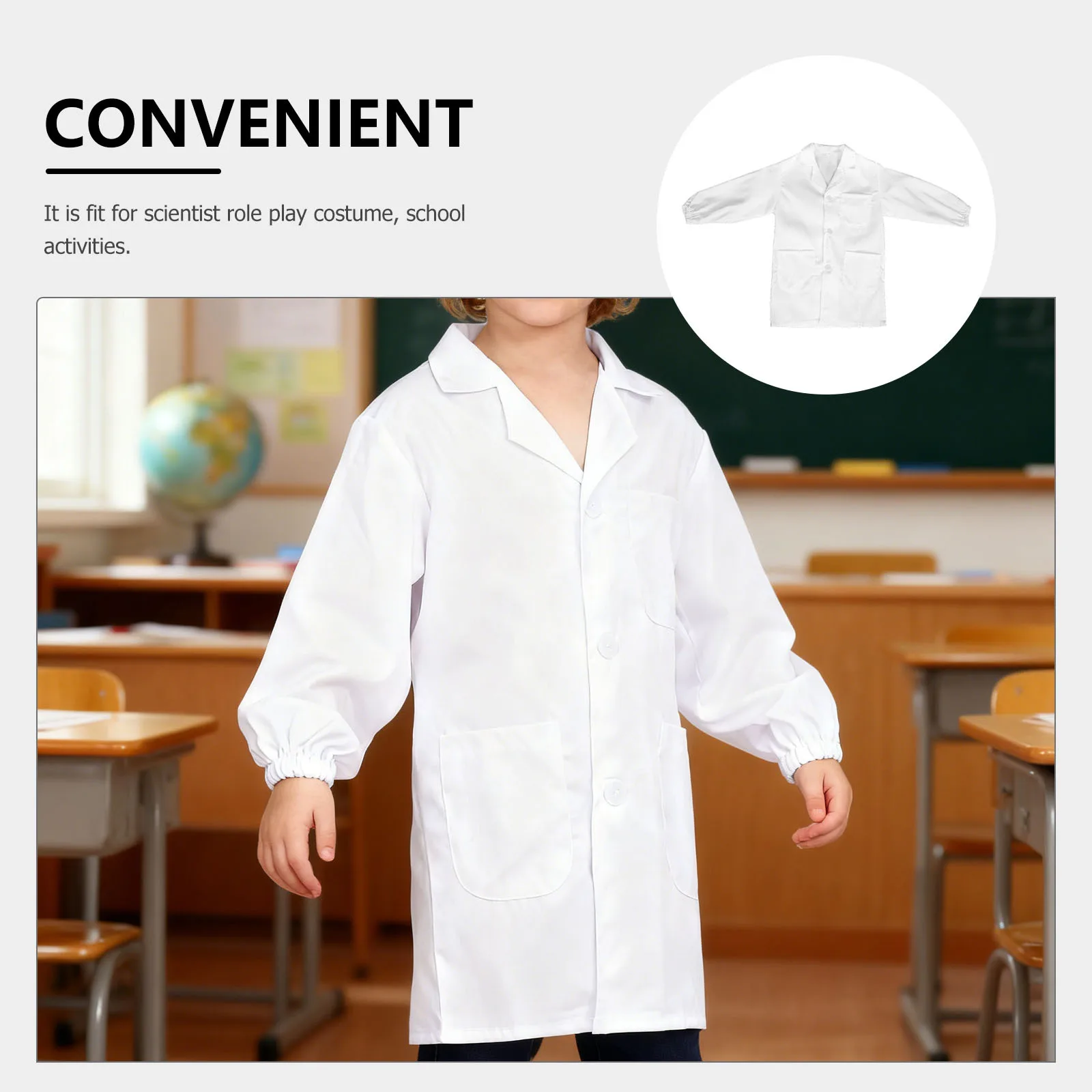 معطف مختبر العلوم ملابس تجربة واقية للمدرسة فئة الكيمياء اللوازم التعليمية #2