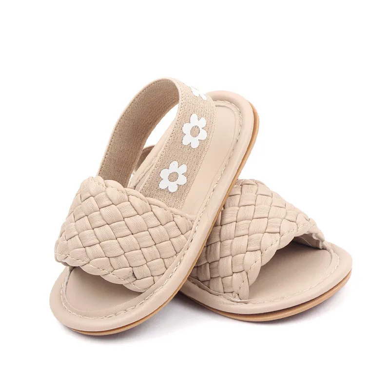 Baby Sandals Summer Outdoor Hook-Loop Flat Rubber Sole Anti-slip Toddler First Walkers Infant Shoes