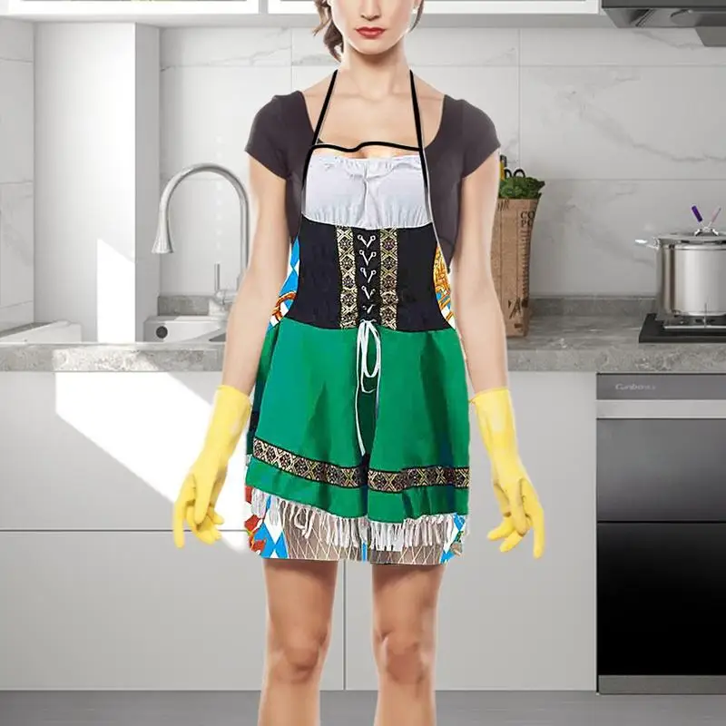 Oktoberfest Costumes Apron Oilproof 3D Sexy Beer Festival Apron Dirndl Costume Outfit Apron For Kitchen Cooking BBQ Beer Party