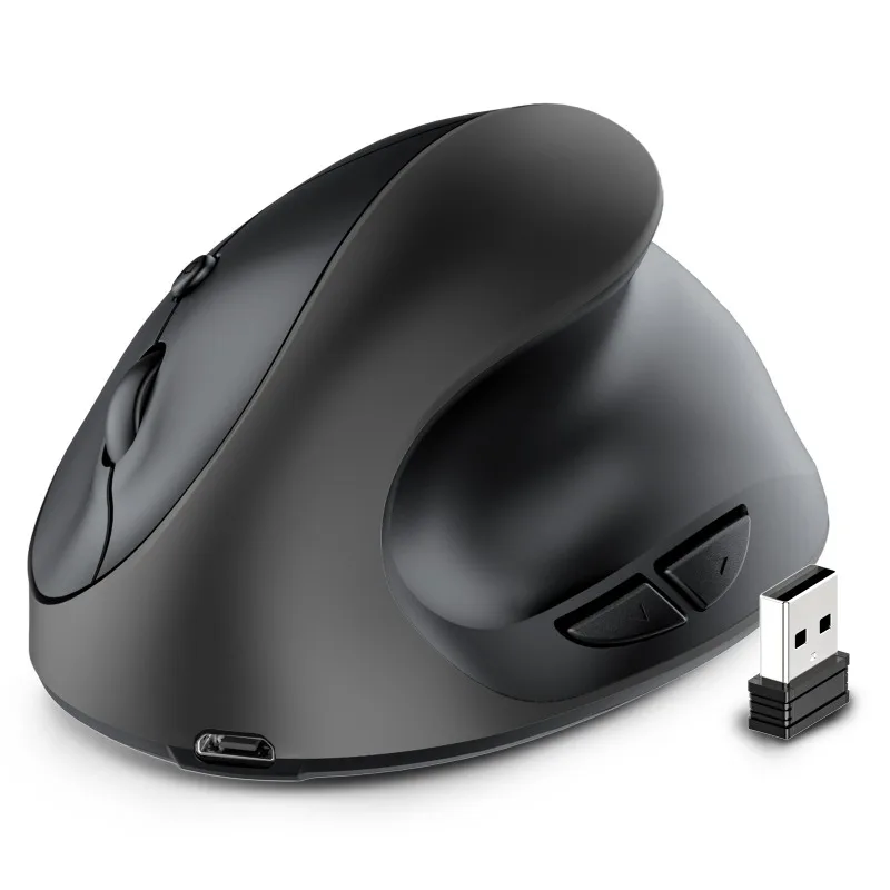 

Ergonomic Mouse 2.4G Rechargeable Vertical Wireless Mouse Right-Handed Dual-Mode Silent Mouse with 6 Buttons