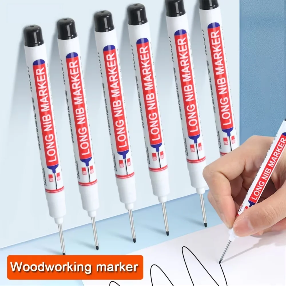 20Pcs/Set Multi-Purpose 20mm Deep Hole Long Nib Head Marker For Metal Perforating Pen Waterproof Bathroom Woodworking Decor Tool