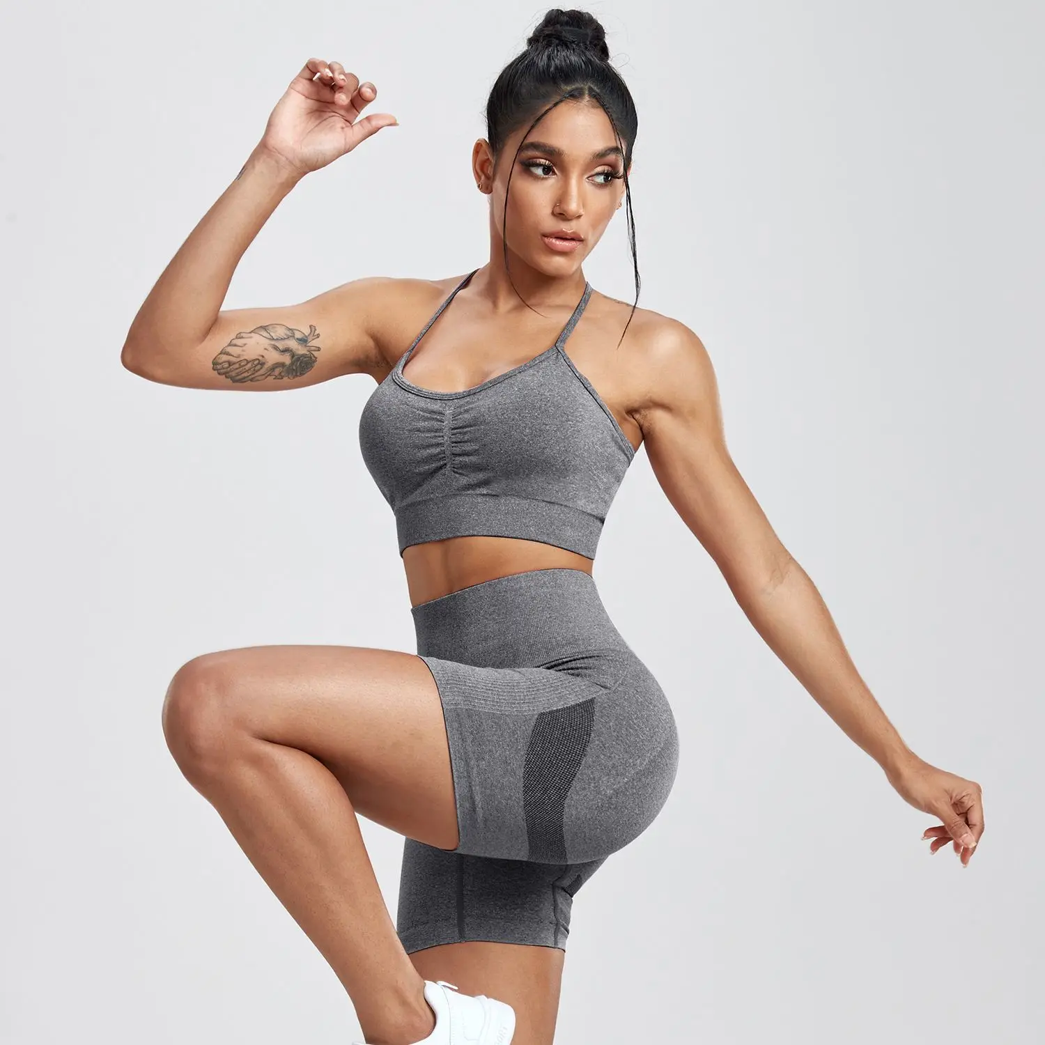Open Crotch Woman's Sexy High Rise Gym Leggings Fitness Breathable Mini Hot Pants Crotchless Thin Shorts Capris Outdoor Sex Tool