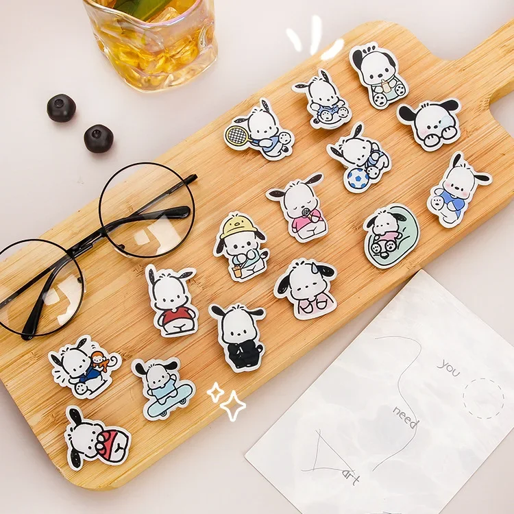 Kawaii Sanrio Ins Cute Children\'s Badge Cartoon Acrylic Pochacco Brooch Wholesale Clothes Bag Pendant Jewelry Pin Gift