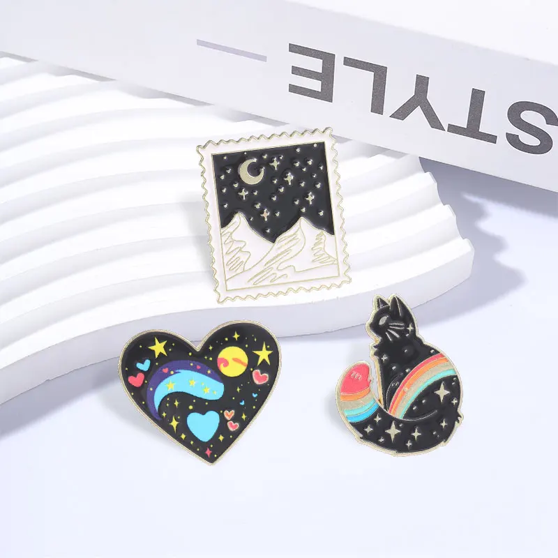 Mysteriöse Universum-Weltraum-Kollektion Emaille-Pins Sci-Fi Weltraum-Roboter Astronauten Katze Raumschiff Brosche Astronomie-Abzeichen Schmuck Geschenk – Detail 4