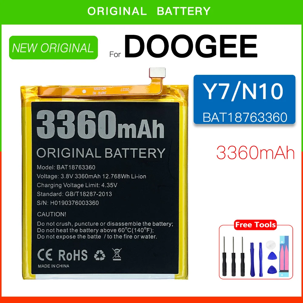 Original Replacement Battery For Doogee Y7 Doogee N10 High Quality Large Capacity Battery 3360mah BAT18763360 Back Up Bateria