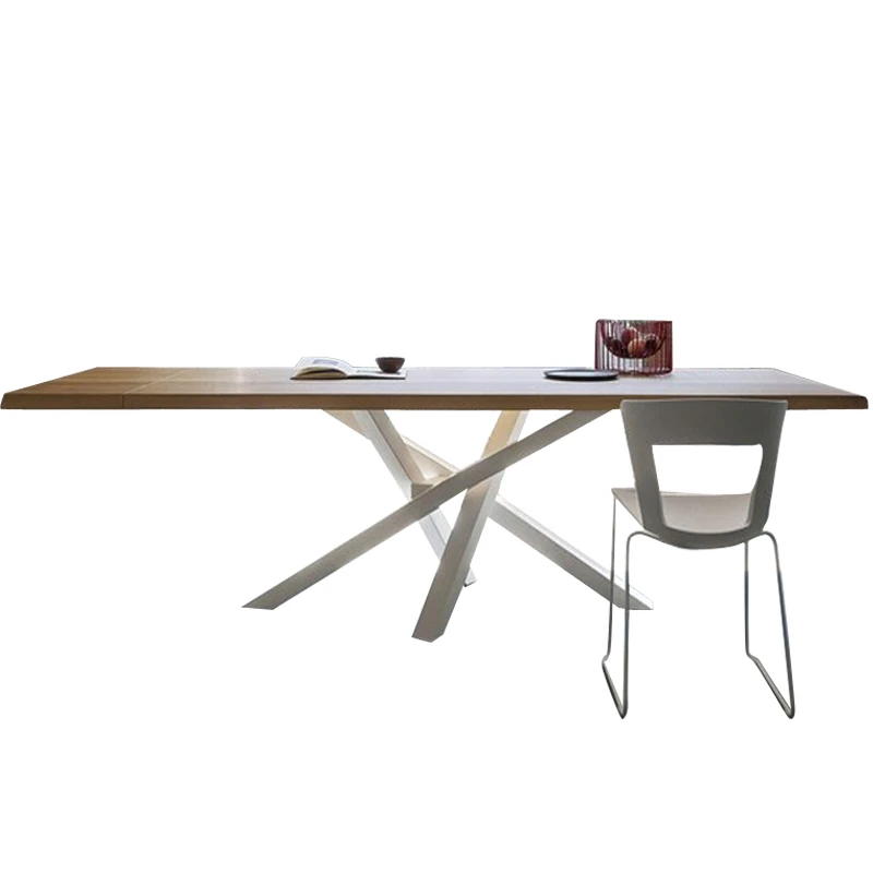 Art conference table, long   solid wood desk, industrial style  , rectangular work