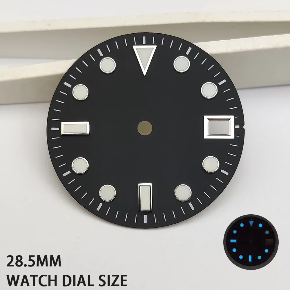 The dial of the 28.5MM watch is literally applicable to the NH35A movement surface, blue and green luminous modified accessories