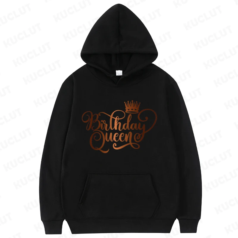 Ulang Tahun Ratu Sweatshirt wanita musim gugur longgar pakaian Ratu grafis Hoodie Kawaii lucu Hoody pesta ulang tahun kasual jalan atasan