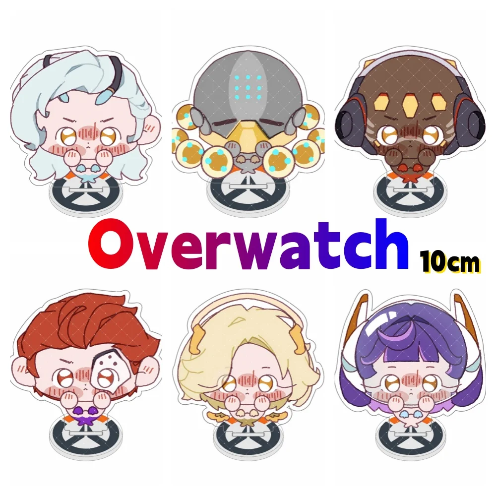 

Overwatch 2 10cm Acrylic Stand Figures Zenyatta , McCree & D.Va Game Collectible Merchandise Desktop Decoration Gift key chain