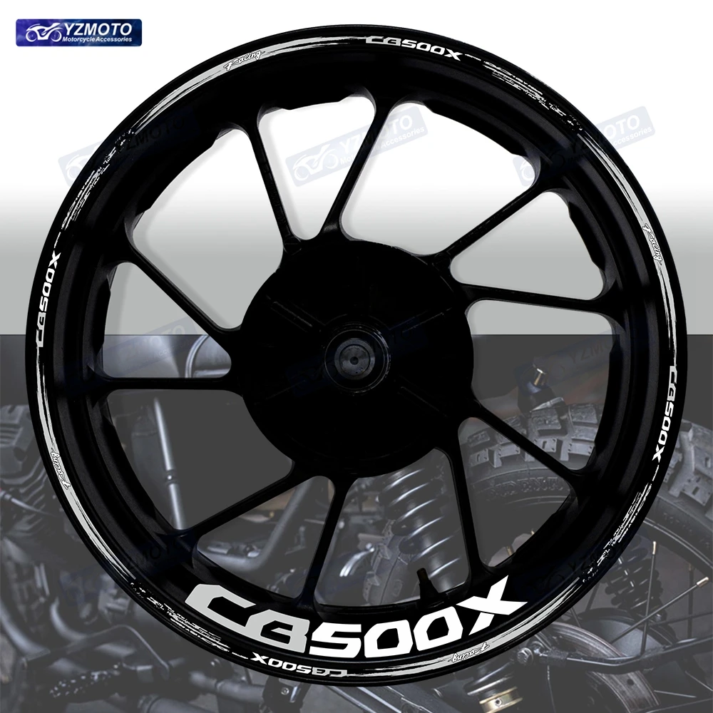 

For Honda CB500X Motorcycle 17 Inch Front And Rear Wheel Sticker Hub Decal Racing Reflective Waterproof Decorative Rim Stickers