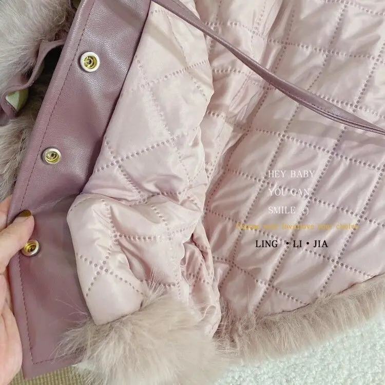 Girls' Thickened Western-style Imitation Fox Fur Grass Coat Korean Version Winter New Baby Fur Coat Children's Clothing Warm 4