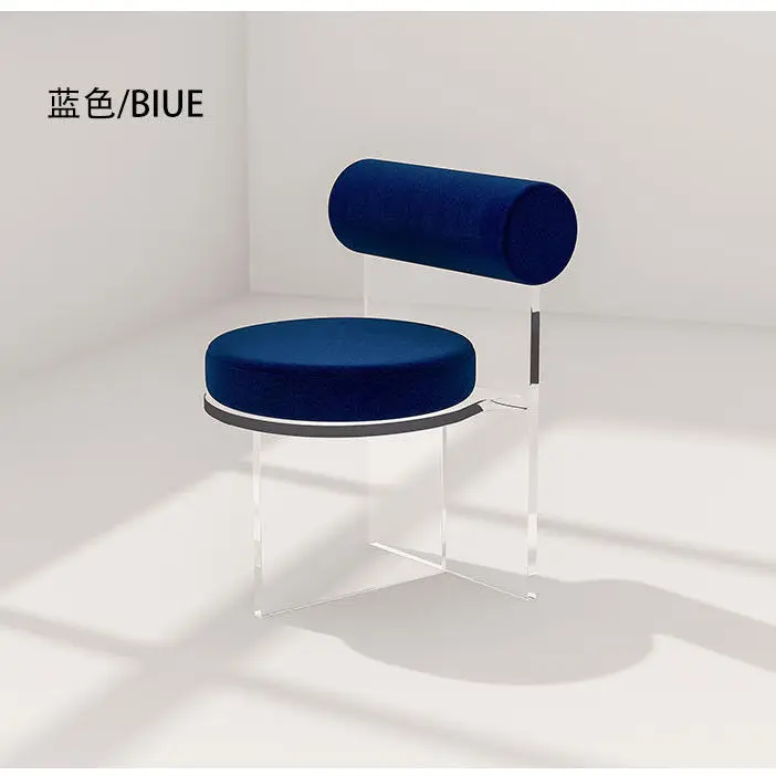 Net Red Acrylic Transparent Crystal Stool Back Home Modern Simple Bedroom Makeup Chair Designer Chairs