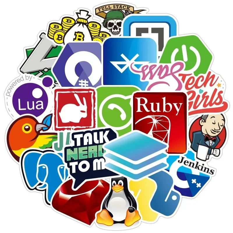 1Set =100PCS Programmer Programming Stickers Trolley Case Computer Stickers Cute Waterproof