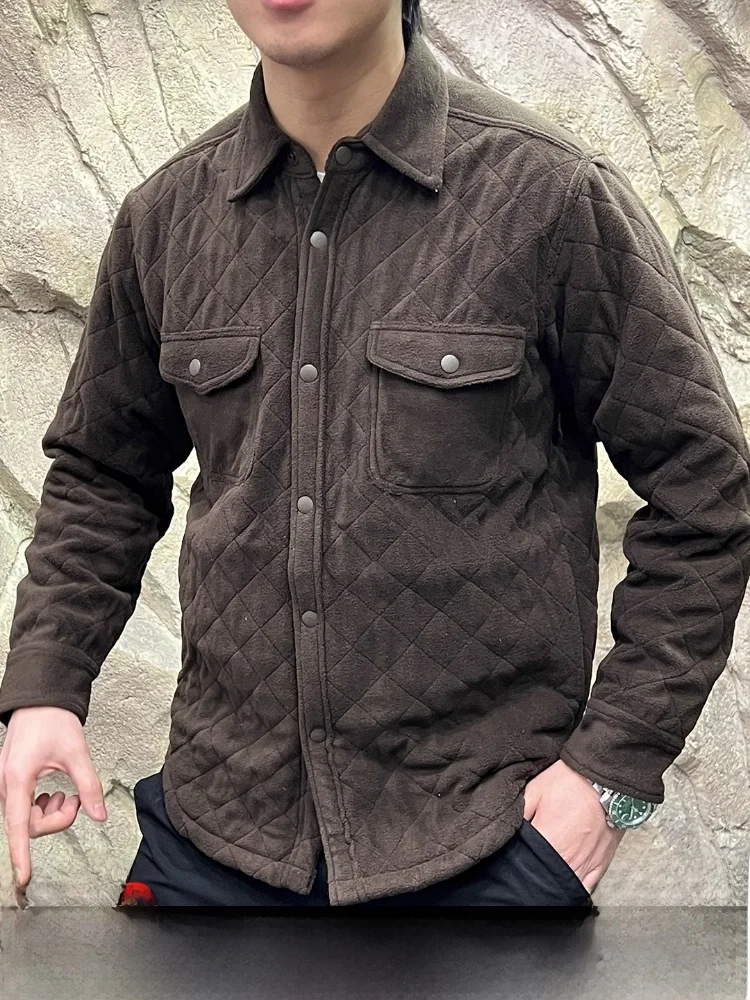 

High Quali Fce Men's Cotton Jaet Collared Quilted Warm Faionable Autumn Winter Stand Fit Long Sve Single Button