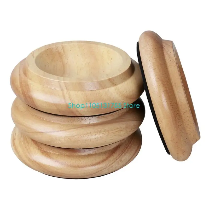 K0EF Piano Caster Cups Set of 4 with Recessed Wheel and Floor Care Pad for Pianos and Heavy Furniture