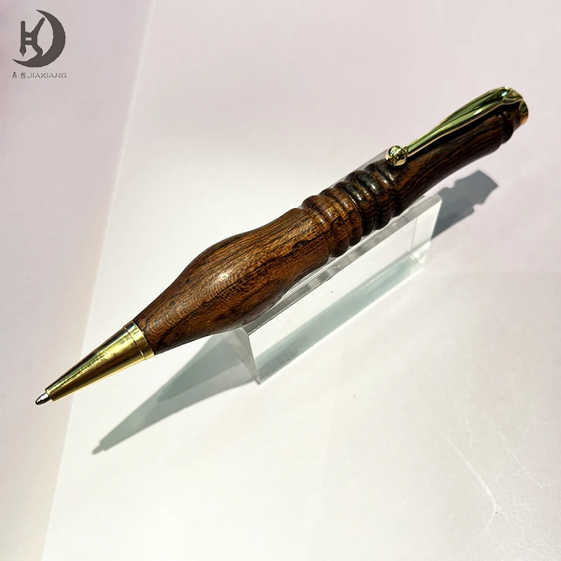 قلم حبر جاف مصنوع يدويًا بشكل فريد من نوعه مصنوع يدويًا من خشب النمر/الخشب الحامض/الأبنوس لكتابة المنتجات المكتبية والمعلم المدرسي للموظفين