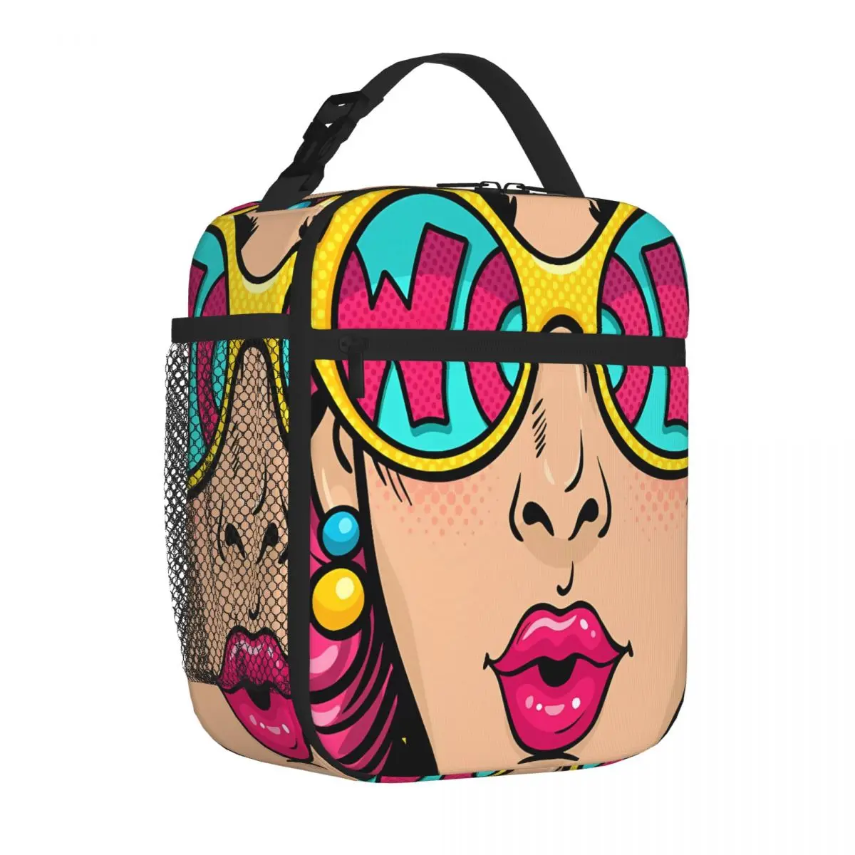 Bestselling Pop Woman Print Art,Pop Canvas Gloss Finish Foldable Lunch Bag Downtown Work Picnic Lunch Bag