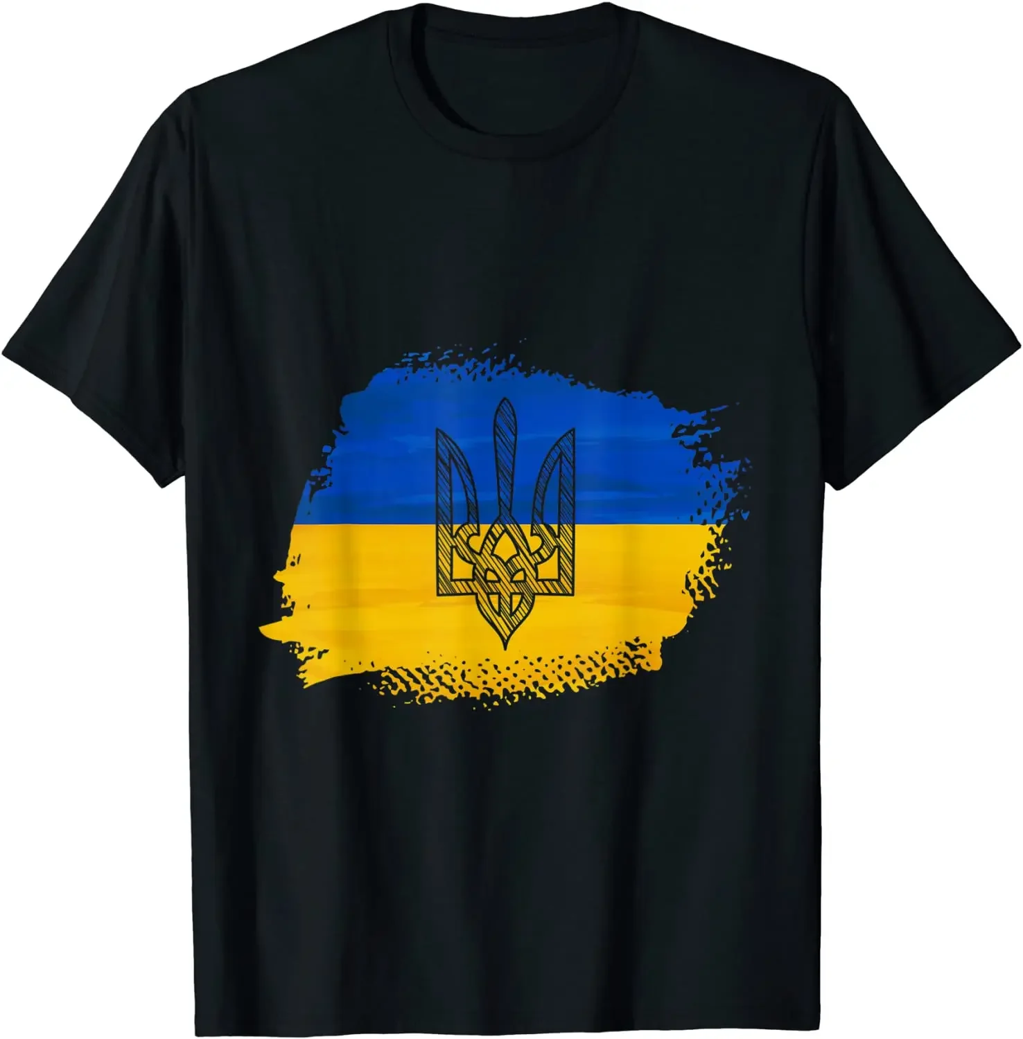 Slava Ukraini Glory To Ukraine bandera ucraniana Trident camiseta de manga corta Casual 100% algodón cuello redondo verano hombres camisetas