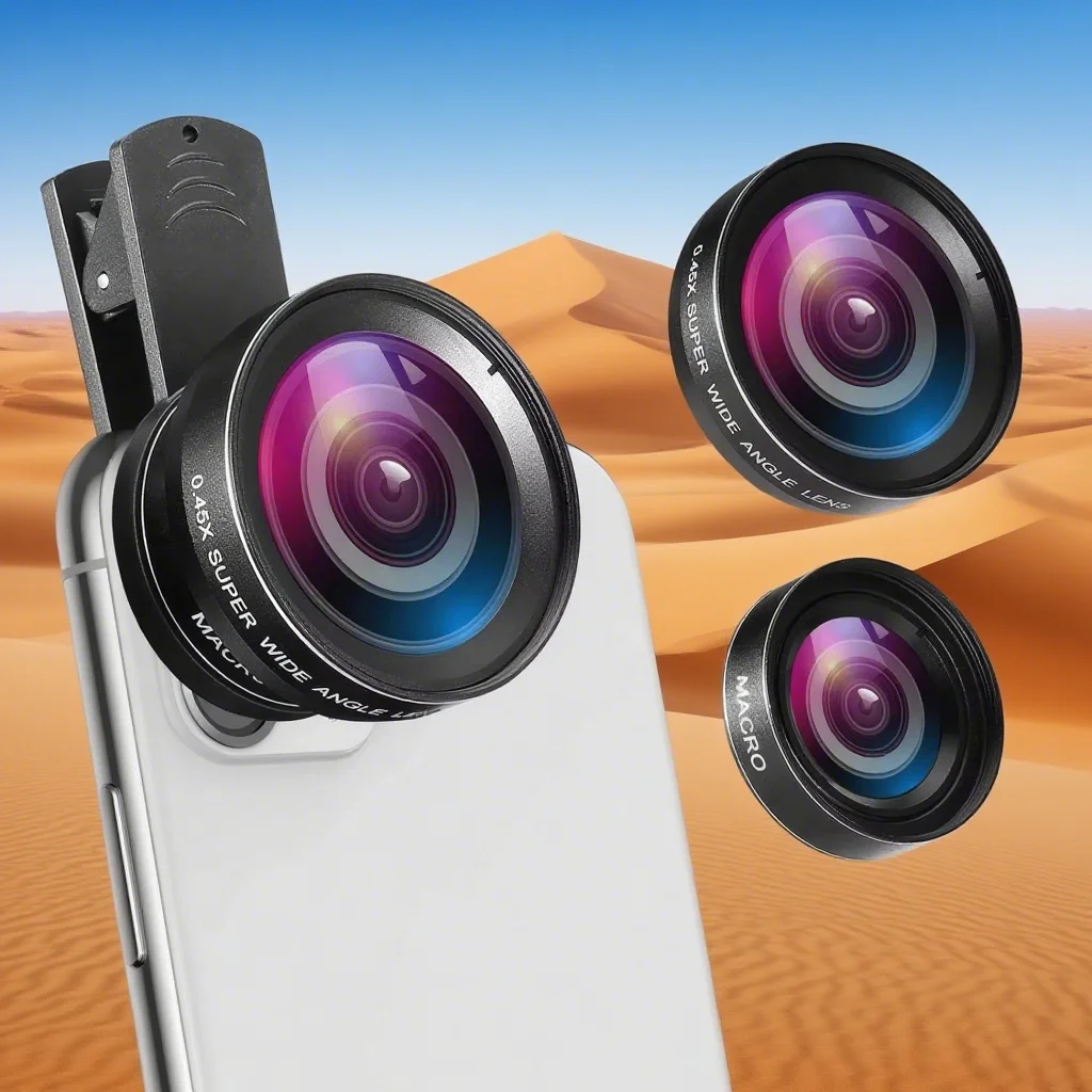 

0.45X Professional 2IN1 Lens Camera Universal Clip Mobile Phone Lens Wide-Angle Lens Live Streaming Lens For Various types