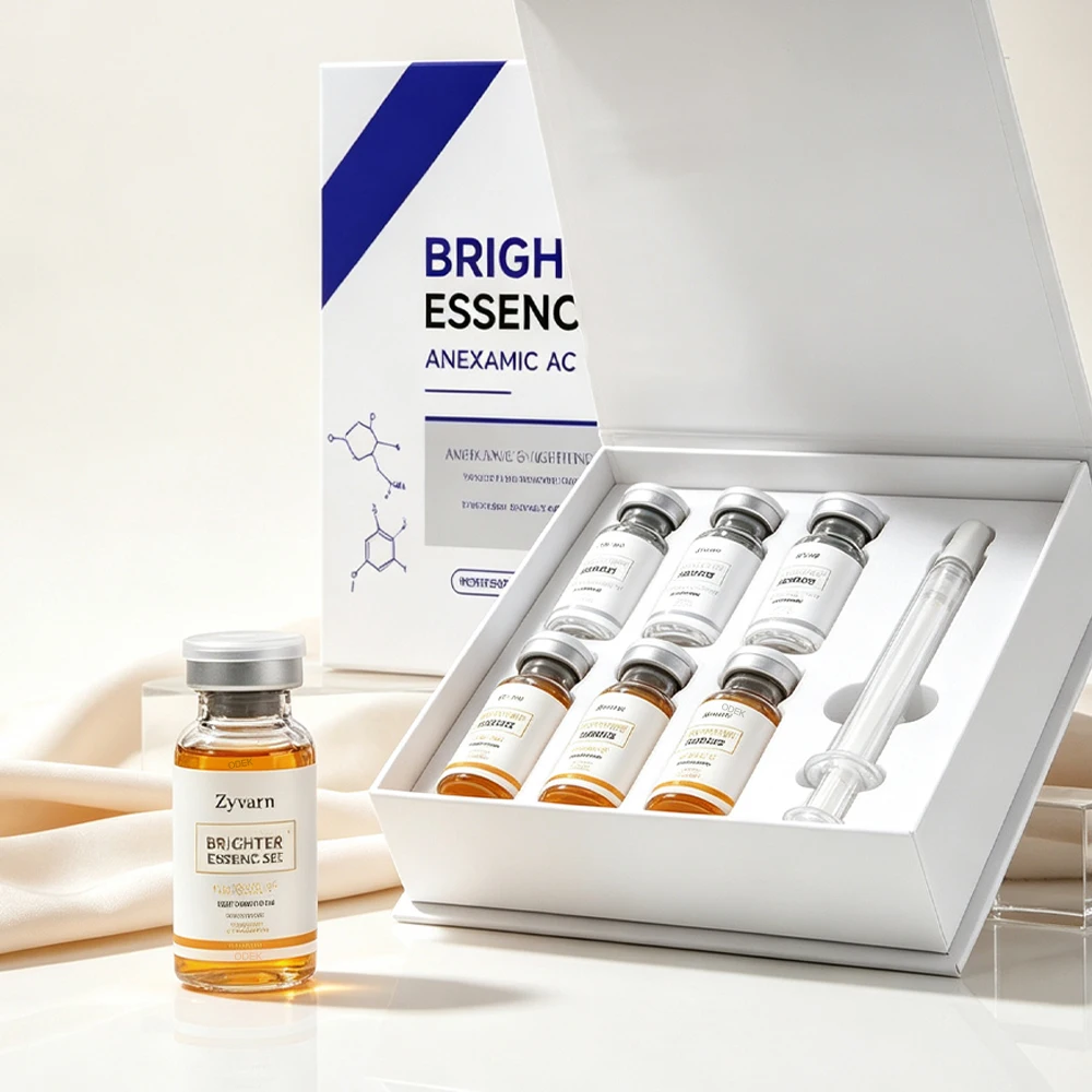 Facial Brightening Skin Care Essence Kit Hyaluronic Acid Vitamin C Ampoule Skin Booster Improve Skin Moisturizing Firming
