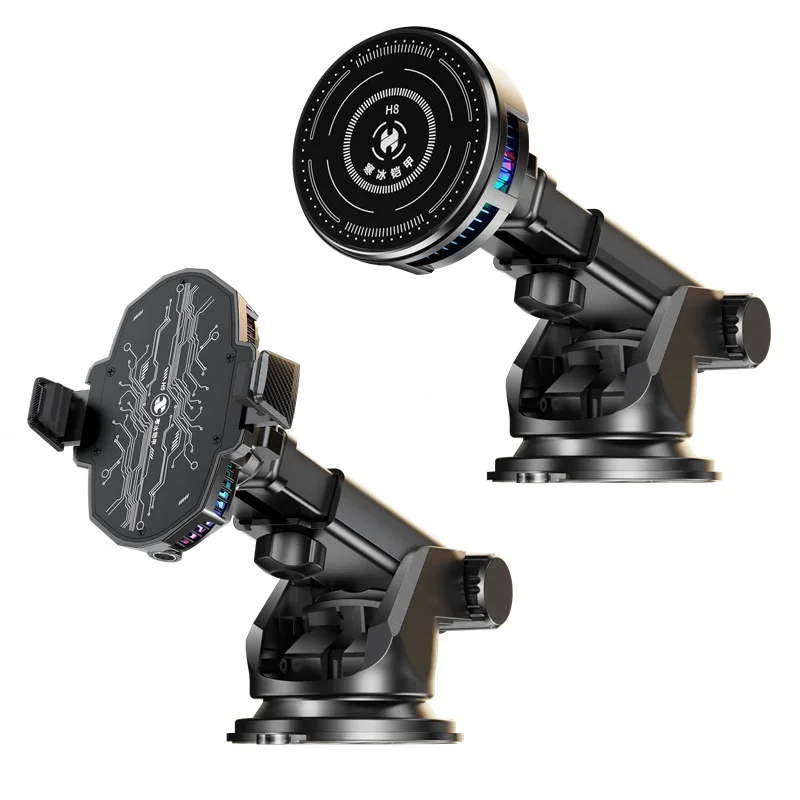 Универсальная автомобильная присоска, магнитное полупроводниковое охлаждающее крепление для телефона, RGB-подсветка, 3-уровневая регулировка для iPhone 16, 15, 14, 13, Samsung