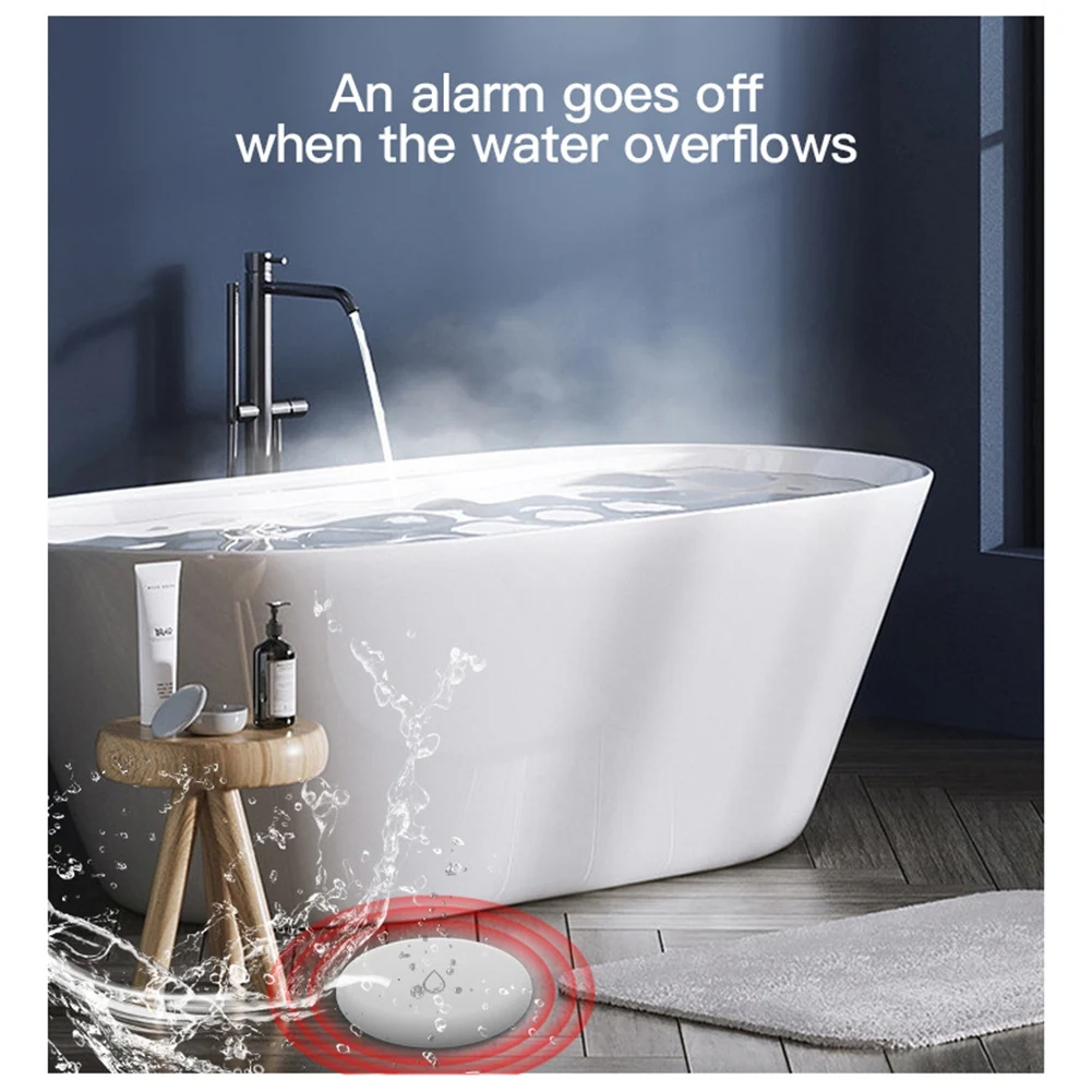 -RRKK IP67 Sensor de inmersión en agua Tuya Zigbee Detector de fugas de agua de inundación alarma inteligente Sensor de remojo de seguridad para hogar inteligente